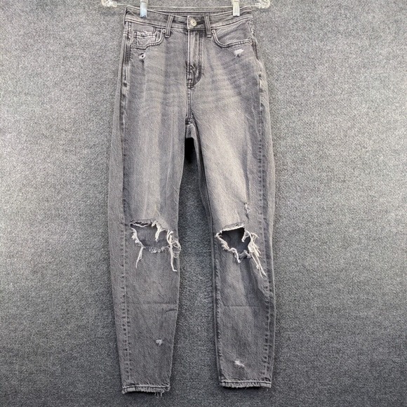 American Eagle Outfitters Women's Skinny Jeans Gray 00 Distressed Charcoal Wash - Picture 2 of 11
